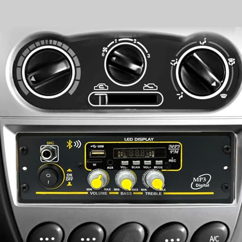 Image of Tech-lobby TDZ1240 Double IC High Power Universal Fit Mp3 Car Stereo with Bluetooth /USB /FM /AUX /MMC /Remote & Built-in Equalizer with Bass & Treble Control with Mic Input