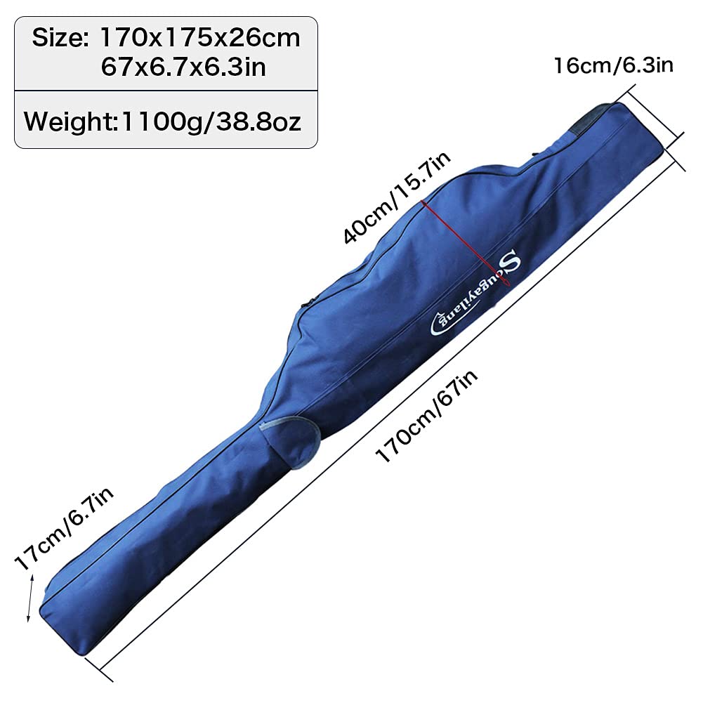 Sougayilang Bolsa Organizadora para Caña de Pescar, Bolsa de Almacenamiento para Caña de Pescar y Carrete, Bolsa Portátil para Viaje de 160cm/170cm, 160cm, 170cm, moderno