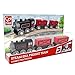 Hape Steam-Era Freight Train | Classic Black & Red Children’s Locomotive Toy with Unloadable Freight Wagons