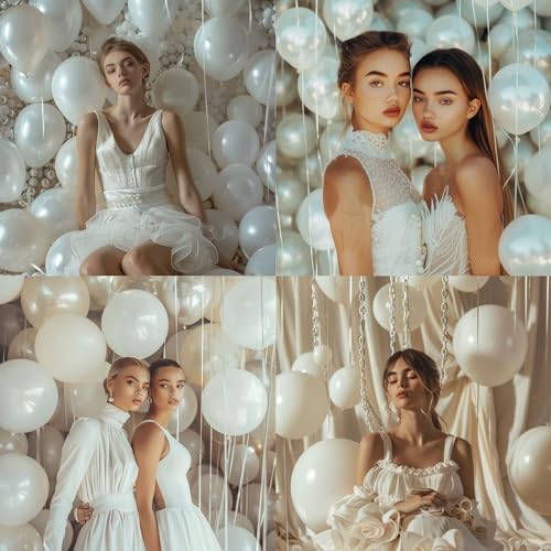 Image of Jobkoo White Balloons, 30pcs - 12inch, White Matte Latex Balloons for Arch, Garland, Bouquet, Party Decorations, BLSR010
