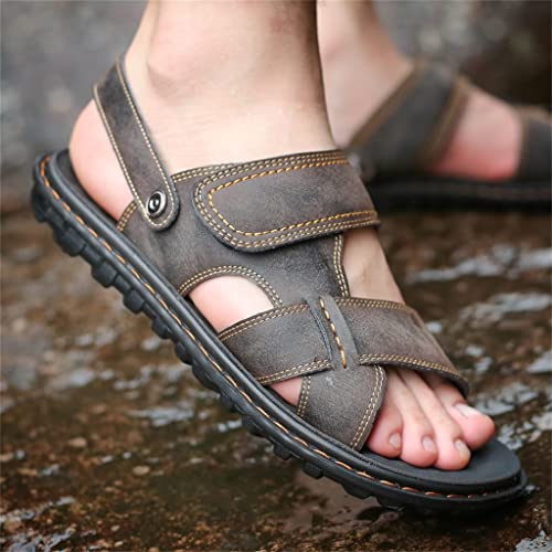 Men's SummerSandals Men's Casual Beach Shoes Non-Slip SlippersMen Sandals(Gray,39 Code)