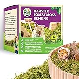 Duspro 5oz Hamster Bedding, Natural Forest Moss Bedding for Hamster, Hamster Bedding Odor Control, Decorate Hamster Hideout with Moss.