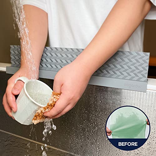 Dogorow Sink Splash Guard - Premium Silicone Water Splash Guard For Kitchen, Suction Cup Base, Sink Splash Guard Behind Faucet, Kitchen Island Sink Backsplash Guard (19.3 X 4.1 Inch) (Gray) #TOP4
