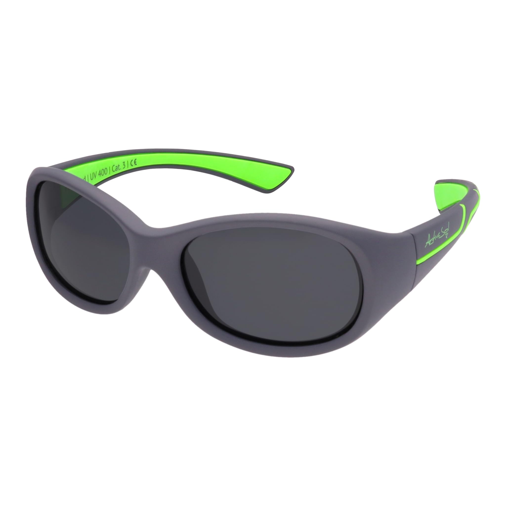 ActiveSol Kids @School Gafas solares deportivas para niños | Niñas y niños | 100% protección UV 400 | polarizadas | de goma flexible irrompible | 5-10 años | solo 22 gramos