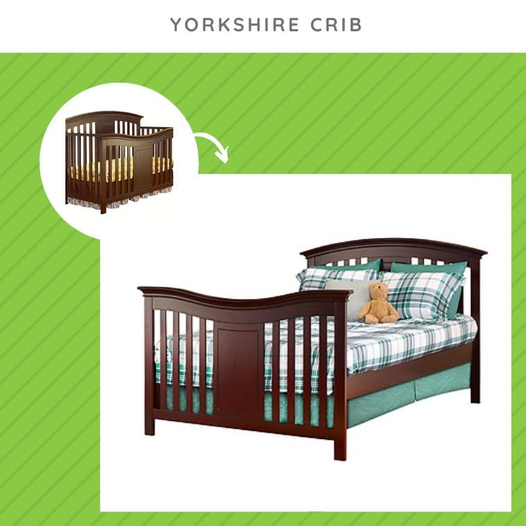 Image of Full-Size Conversion Kit Bed Rails for Sorelle Convertible Cribs - Solid Wood Rail - Toddler and Adult Bed Rail for Full-Size Beds - Essential Nursery & Baby Furniture (Model #221, Merlot)