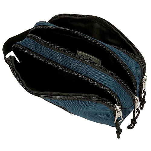 Pepe Jeans Aris Triple Pencil Case 22 x 12 x 5 cm Made of Polyester, Size for Backpack and Postcard De Joumma Bags, Navy, Case - Image 4