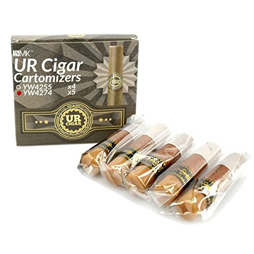 Lot de 5 Cartomiseurs PW4274 (arôme: Cigare Cubain) de rechange pour E-cigare ISMK UR-CIGAR M (Sans nicotine ni tabac) Cover