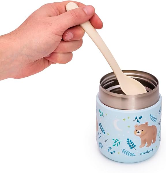 Miniland Contenitore Termico per Alimenti 280 ml in Acciaio Inox, Chiusura Ermetica e Isolamento a Doppia Parete | Bear - 2