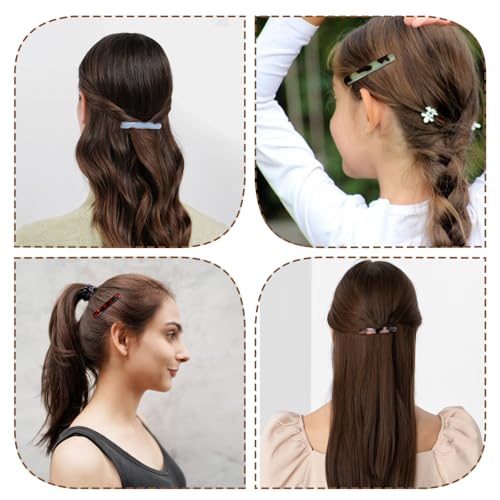 Pequeñas pinzas para cabello 8 piezas diseño carey francés miniatura 5