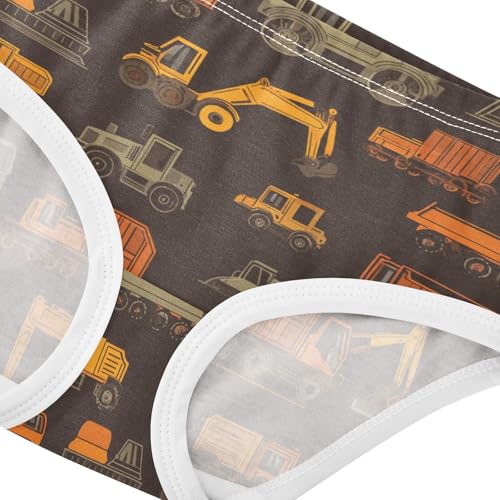 Wusikd Construction Vehicles Girls' Underwear Cotton Girls Briefs Soft Toddler Underwear 2T4
