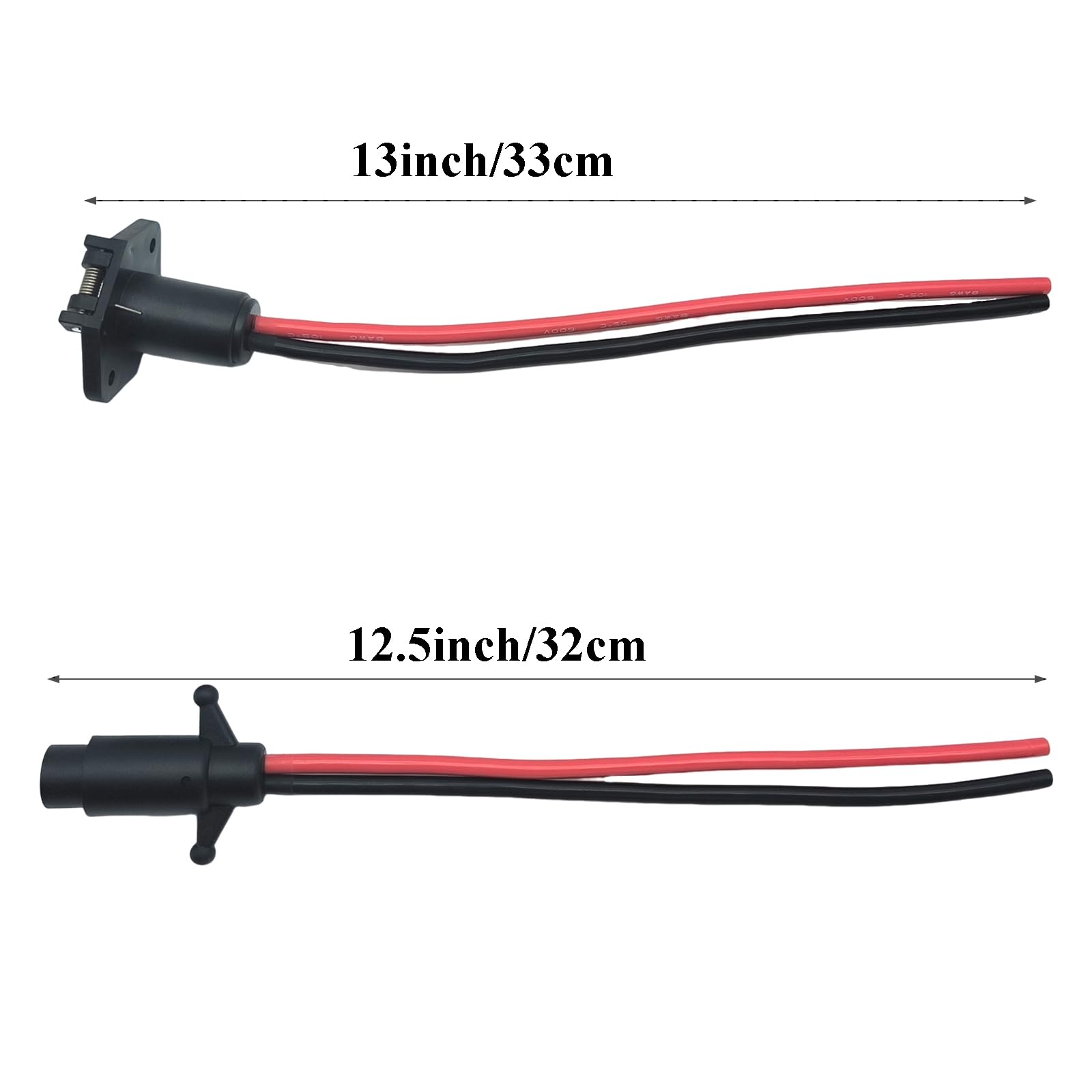 Stecker für Trolling-Motor,12V,8 Gauge,2-adrig,Stecker und Buchse für Trolling-Motor,wasserdichter Stecker und Buchse für Trolling-Motor,kompatibel mit Minn Kota Marine Boat