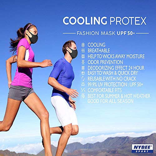 NYBEE SPORT COOLING PRO Breathable Face Mask UPF 50, Washable, Reusable, Lightweight, UV Sunblock, Women, Men, Unisex… - Image 6