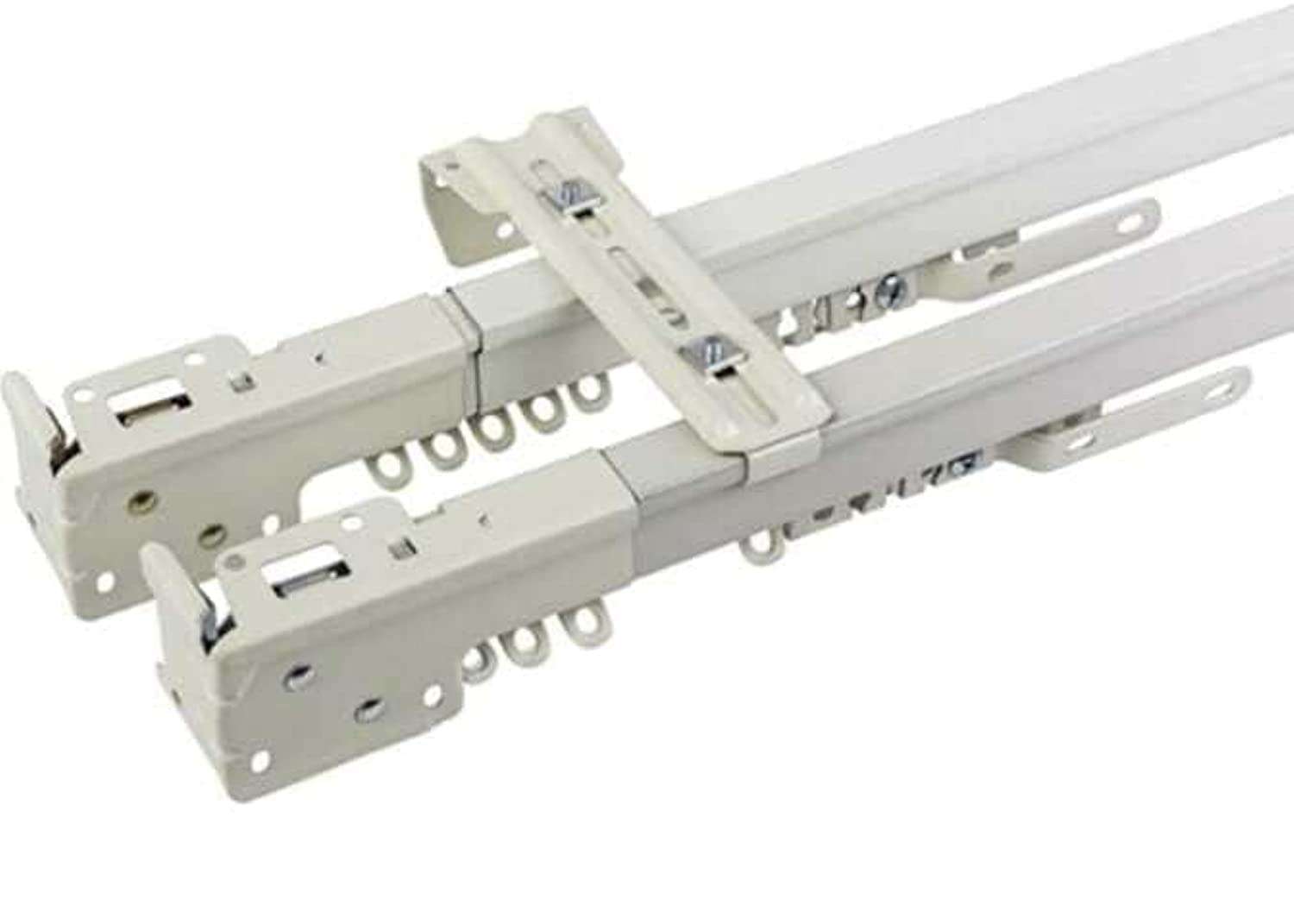 Buy Ultra White Corded Adjustable Curtain Rail Double Heavy Duty