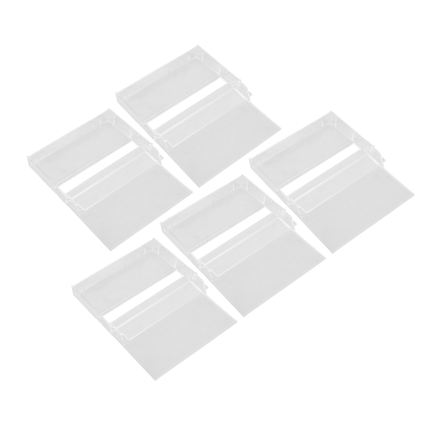 GAROZATION 5pcs Vintage Cassette Tape Storage Box Clear Audio Cassette Holders for Collectors and Enthusiasts Plastic Empty Shell Organizers for Music Tapes