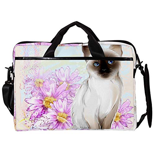 Bolso bandolera de gato siamés para portátil de 14 a 15.4 pulgadas, ideal para oficina