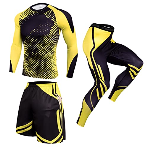 Men's 3 in 1 Quick-Drying Close-Fitting Workout Running Suits