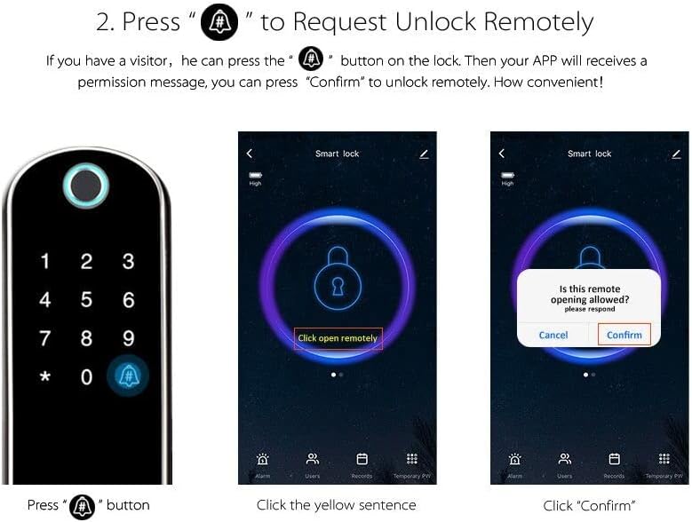 DYHWAC Biometric Fingerprint Door Lock Tuya APP Smart Electronic Lock Safe Home Lock Keykess Doorbell Digital Door Lock(Argento) 4 51ZHqqEkhKL. AC SL1000