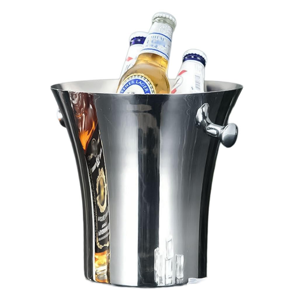 Secchio da birra portatile con manici classici, secchiello per birra, 5 litri, più freddo, più lungo, per vino, birra, club, bar, matrimoni, vaschetta per il ghiaccio (