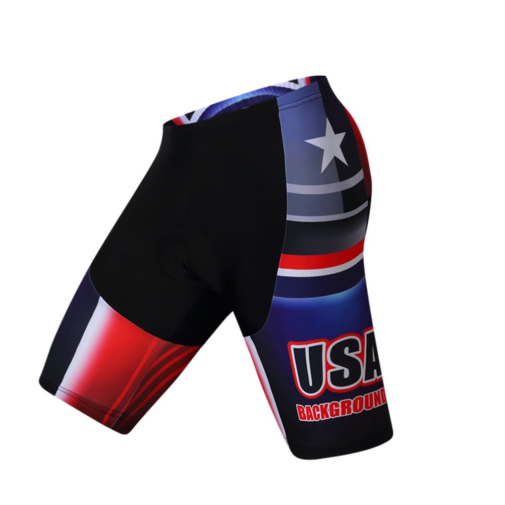 Xinzechen Outdoor Sports Men's USA Team Cycling Shorts 3D Cushion Size L