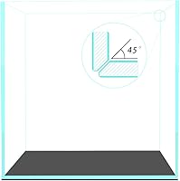 Vista 7 de FZONE 9 galones Acuario para peces sin borde de bajo contenido de hierro Nova Clear Ultra-Blanco con bordes biselados de 45° de vidrio translúcido