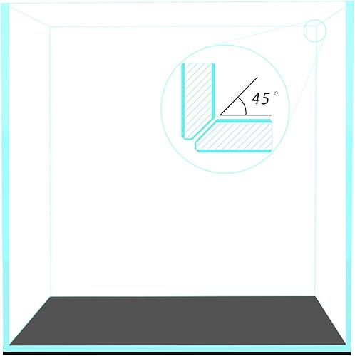 Miniatura 7 de FZONE 9 galones Acuario para peces sin borde de bajo contenido de hierro Nova Clear Ultra-Blanco con bordes biselados de 45° de vidrio translúcido