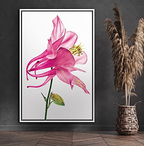 Contemporary Floral Closeup Artwork for Home & Office - 24x36 White