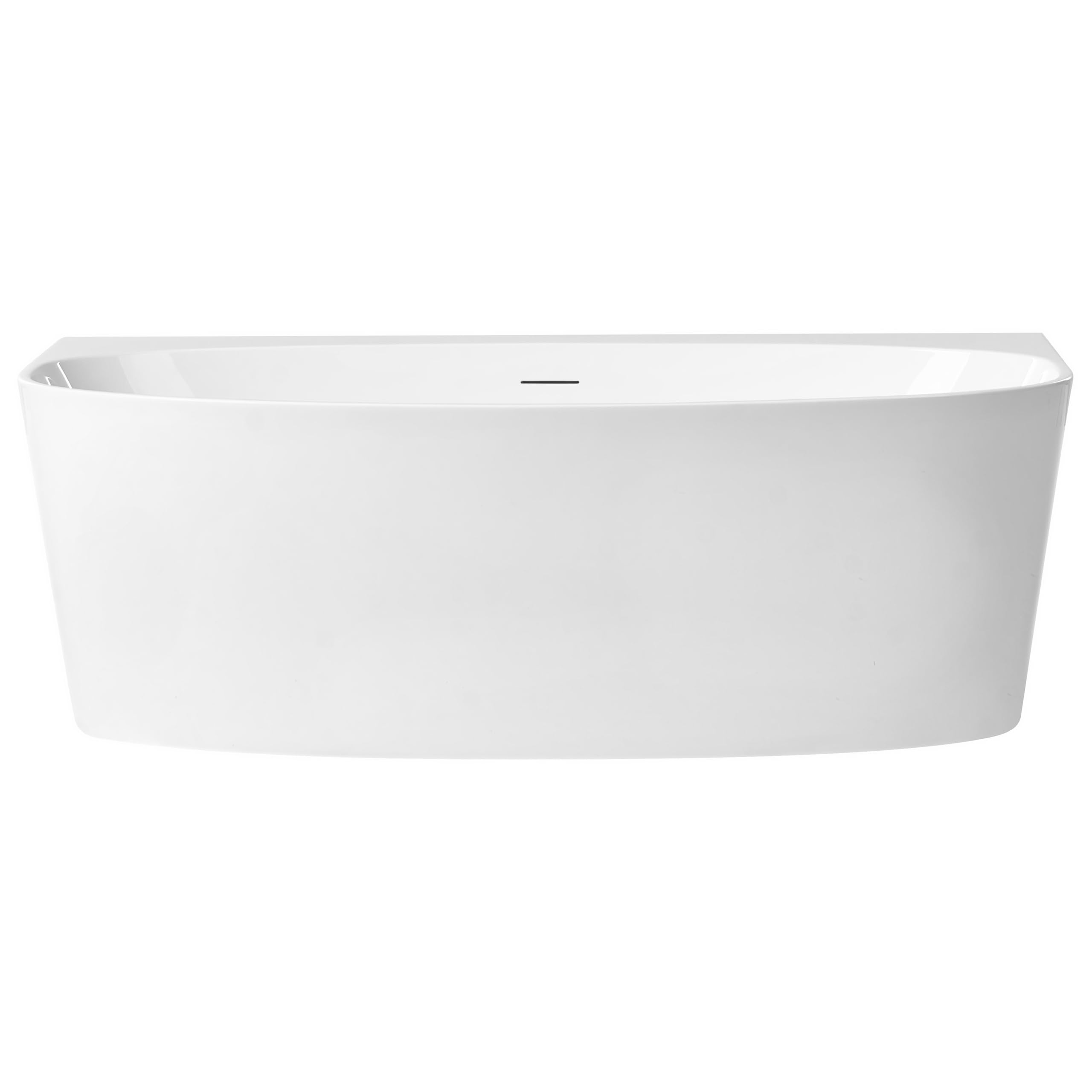 Bañera moderna acrílica ovalada de pared 170 x 80 cm blanco Parnaiba