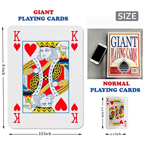 Image of PACKNBUY Playing Cards Jumbo Size (11 x 8 inch) Party Games Events