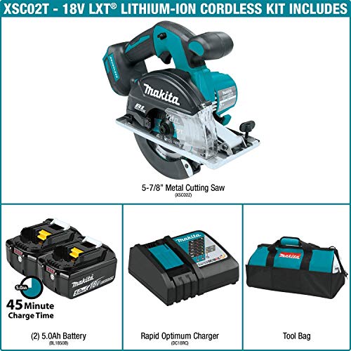Makita Xsc02T 5.0 Amp 18V Lxt Lithium-Ion Brushless Cordless 5-7/8" Metal Cutting Saw Kit #TOP5