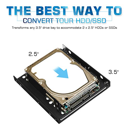 Image of SSD /HDD Metal Mounting Bracket kit 2.5 to 3.5, Convert Any 2.5 inch Solid State Drive /HDD Into One 3.5 inch Drive Bay