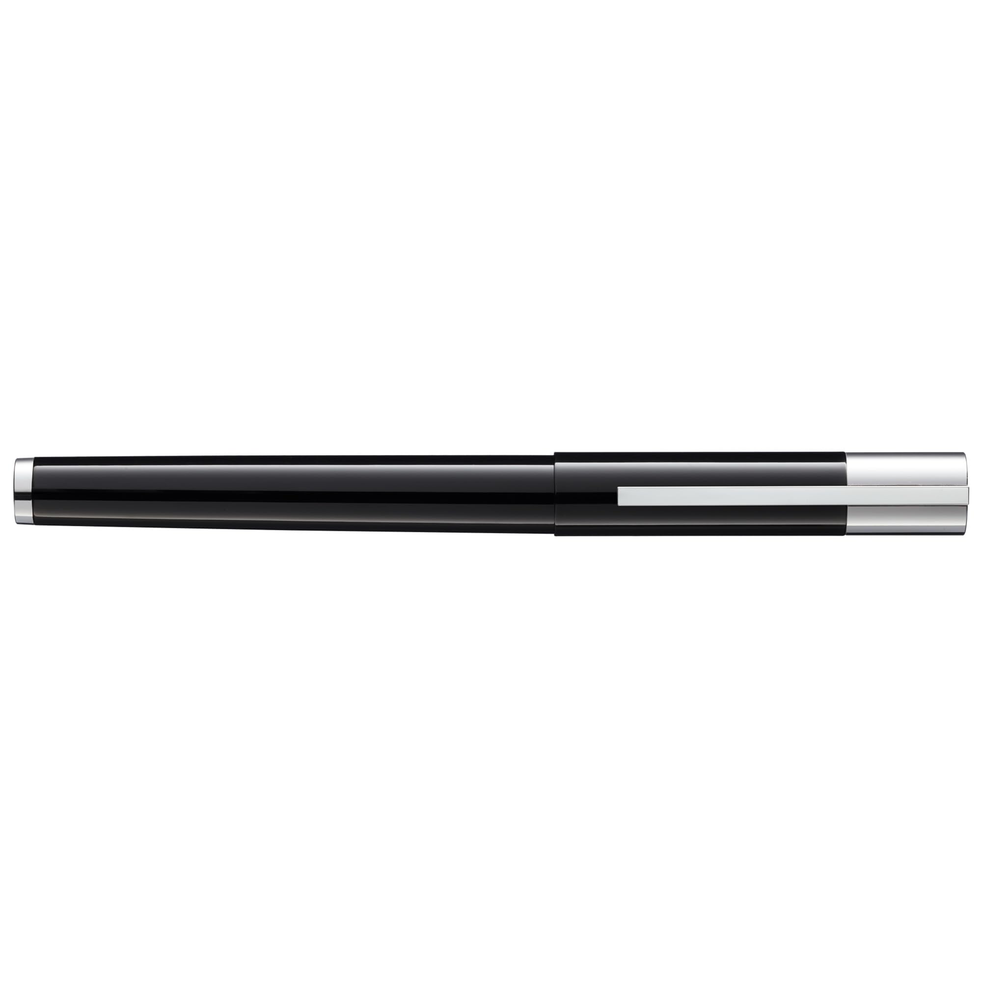 LAMY scala Füllhalter 079 - Füller mit polierter Glanzlackveredelung in der Farbe Schwarz / 14 kt. Goldfeder, partiell platiniert - Federstärke B