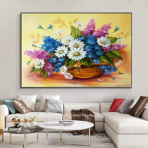 KEBIA aquarelle fleurs impressions sur toile haut de gamme de 70x100cm pour mur art élégant de chambre