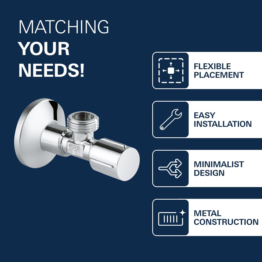 GROHE Angle Valve - Chrome Finish -4