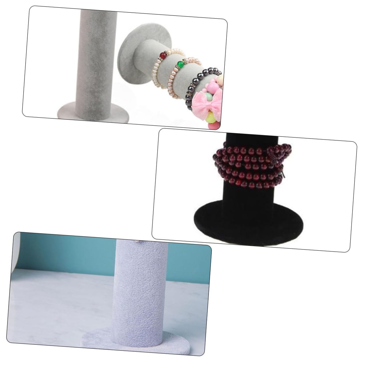 UKCOCO 2 piezas Soporte Vertical para Joyas Exhibidor de Brazaletes y Pulseras con Base Estable Organizador Multifuncional para Accesorios y Diademas para Tocador y Mostrador