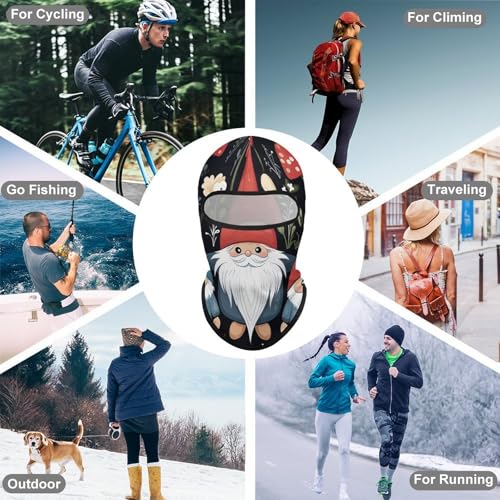 Balaclava Cute Gnomes para hombres y mujeres, máscara facial con protección solar, transpirable, cobertura completa para senderismo, ciclismo, running y conducción miniatura 6