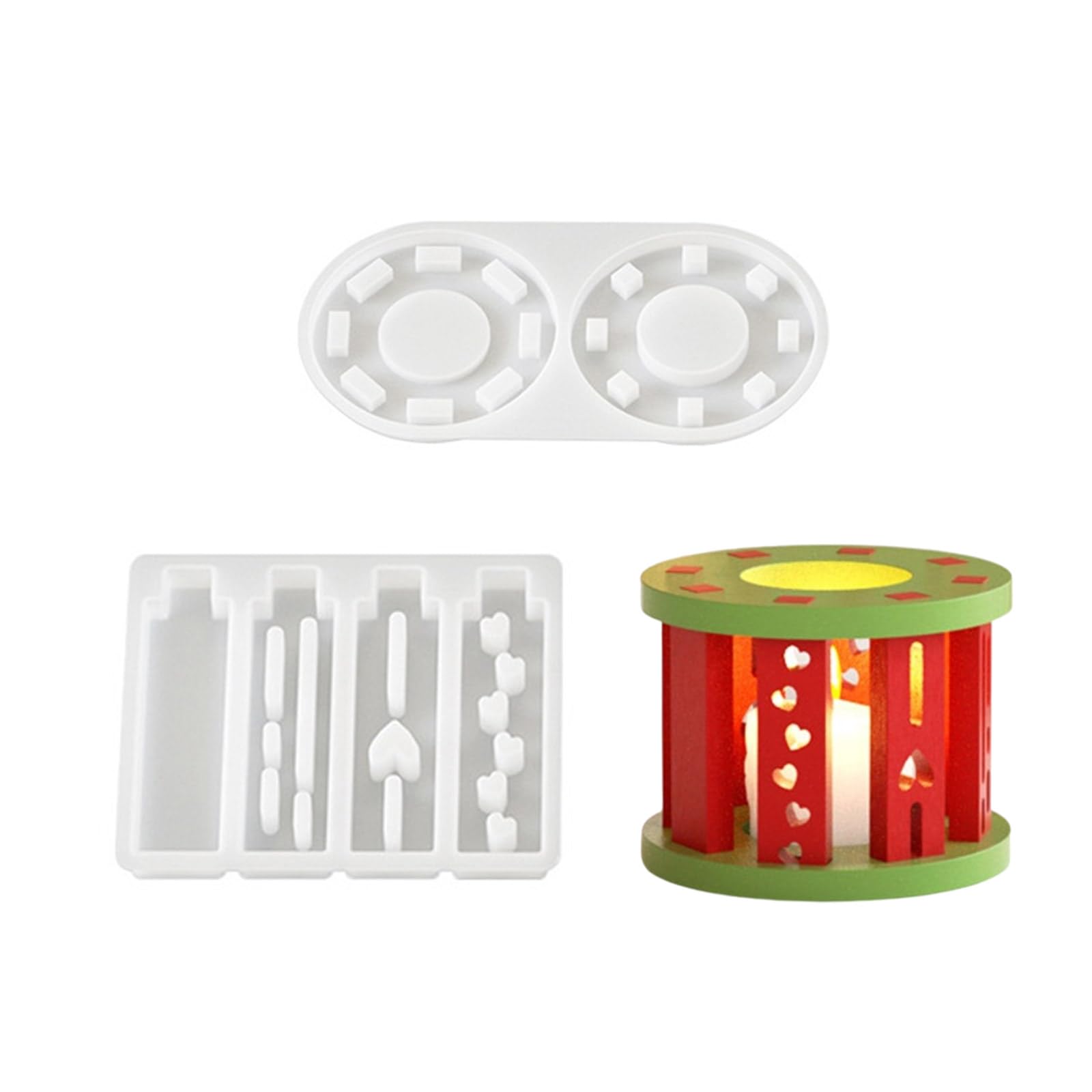 Xinsheinelry Christmas Themed Silicone Molds for Epoxy Resin Tealight Holder Silicone Candlestick Molds for Holder Decoration Making Supplies