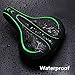 BLUEWIND Bike Seat, Bicycle Saddle Compatible with Peloton, Exercise or Road Bikes, 2.5’’ High Elastic Memory Foam Waterproof Dual Shock Absorbing Multi-Color Wide Cushion for Men & Women (Green)
