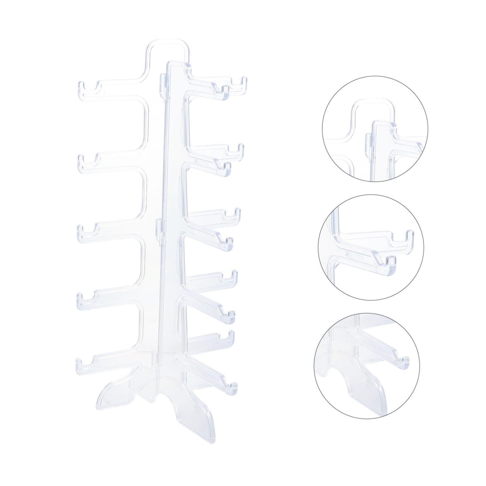 Espositore per Occhiali a Cinque Livelli in Plastica 2 Pezzi | Occhiali da Vista e Sole, Organizzazione e Appoggio su Banco, Stile Speciale per Negozio