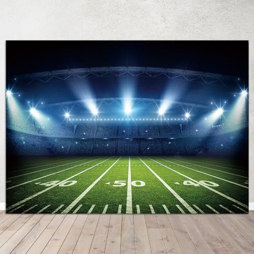 Fondo Fotográfico Estadio de Fútbol 7x5ft Verde miniatura 2