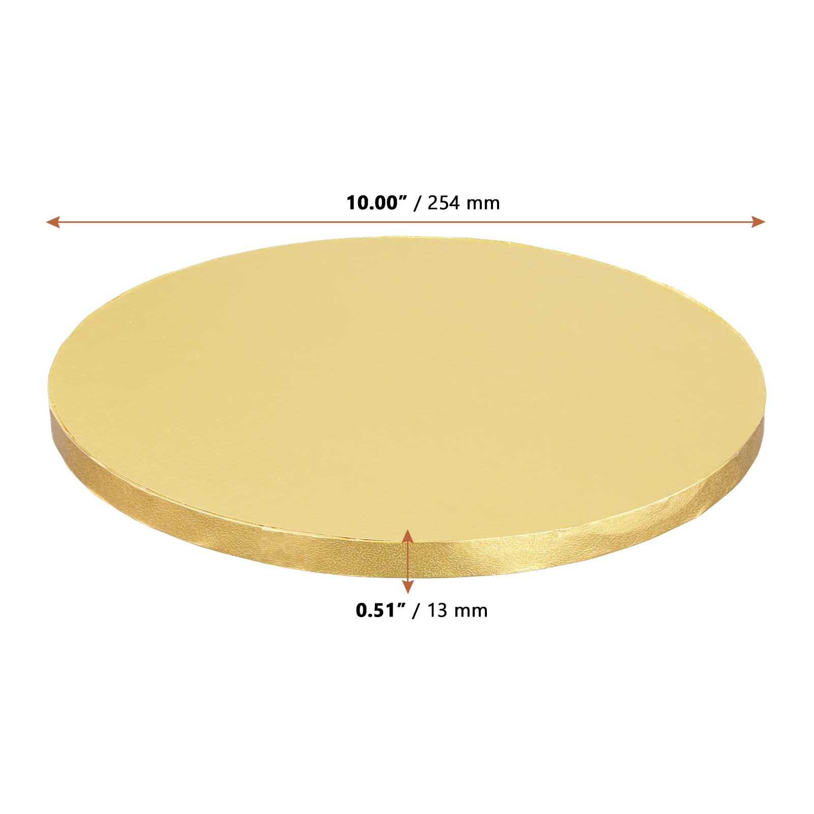 LEXININ Lot de 15 planches à gâteau rondes dorées de 25 cm, décoration de fête