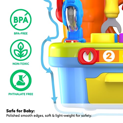 Toys For 1 Year Old Boy Gifts For Baby Boy Toys, Musical Learning Workbench Toy For Boys Kids Construction Work Bench Building Tools Sound Effects Lights Engineering Pretend Play One Year Old Boy Toys #TOP5
