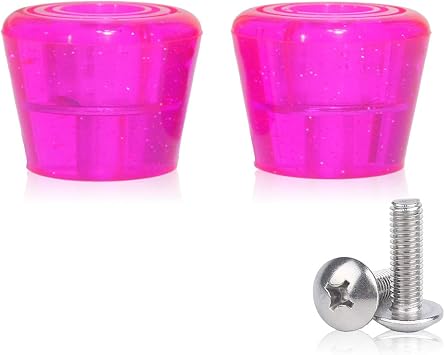 PU Rubber Roller Skate Toe Stoppers 1 Pair with Screws