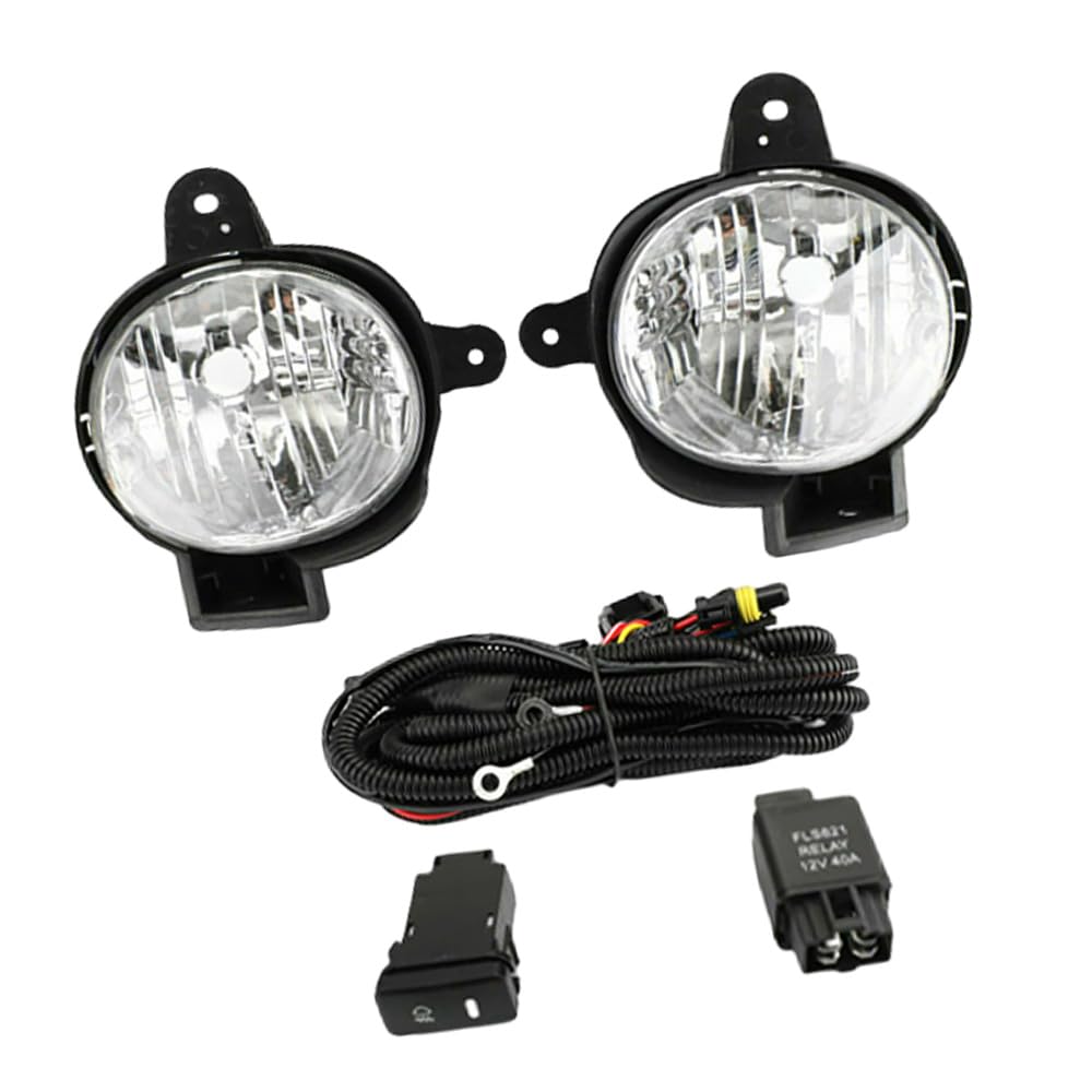 Riloer Luces de trabajo LED para coche, 12 V, antiniebla, halógenas, de repuesto con cableado, compatible con Toyota Hilux VIGO MK7 2012-2014