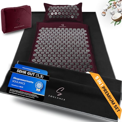 Akupressurmatte mit Kissen- 5-in-1 Premium Set [inkl. Yoga-Tuch]...