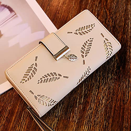 Clutch Wallet with Clasp - Slim Wallet for Women, Pocket Wallets for Women Long Leather Card Holder Purse Zipper Buckle Elegant Clutch Wallet Baodan2