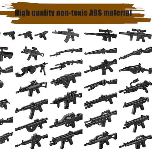 Image of Weapons Pack Military Toy Set Building Blocks Model for Soldier Figures, Army Equipment Gear Kit Pieces and Parts Accessories Compatible with Major Brand