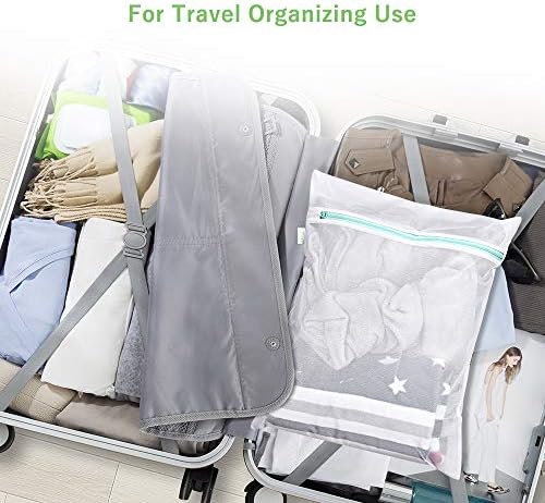 OTraki Mesh Laundry Bag with Zip for Washing Machine 16 x 20 inch 2 Pack Delicates Wash Bags Fine Laundry Net Washing Bag for Sweater Dress Garment Blouse Dirty Clothes College Dorm Travel Organizer