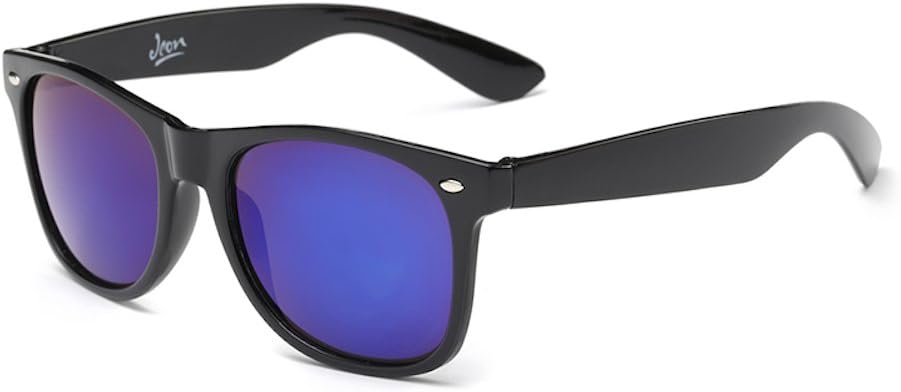 Shiny Black Framed Sunglasses with Blue Tinted Lens 54MM