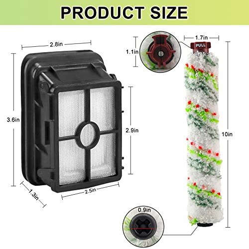 2306A 1785 Pet Pro Replacement Parts for Bissell Crosswave Roller Brush and for Crosswave Replacement Filter Compare to Part # 1613568 161-3568 1608684 LUXRILIX