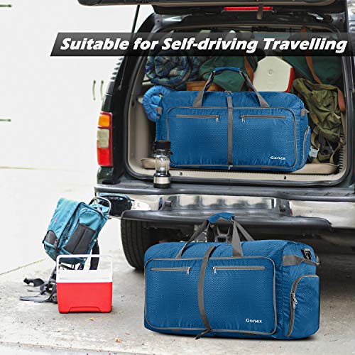 Gonex 150L Travel Duffel Bag Foldable Extra Large Duffle Bag XL Heavy Duty for Men Women for Luggage Shopping Deep Blue